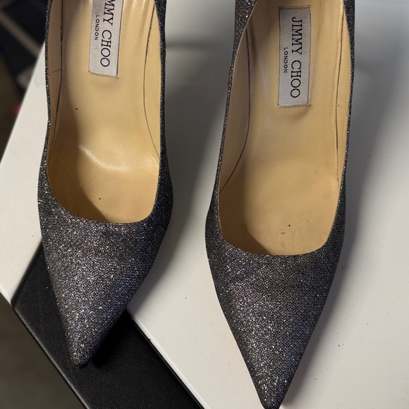 Authentic Jimmy Choo Sparkle Silver Heels (Size 10 US- 40 Europe) - Picture 3 of 5